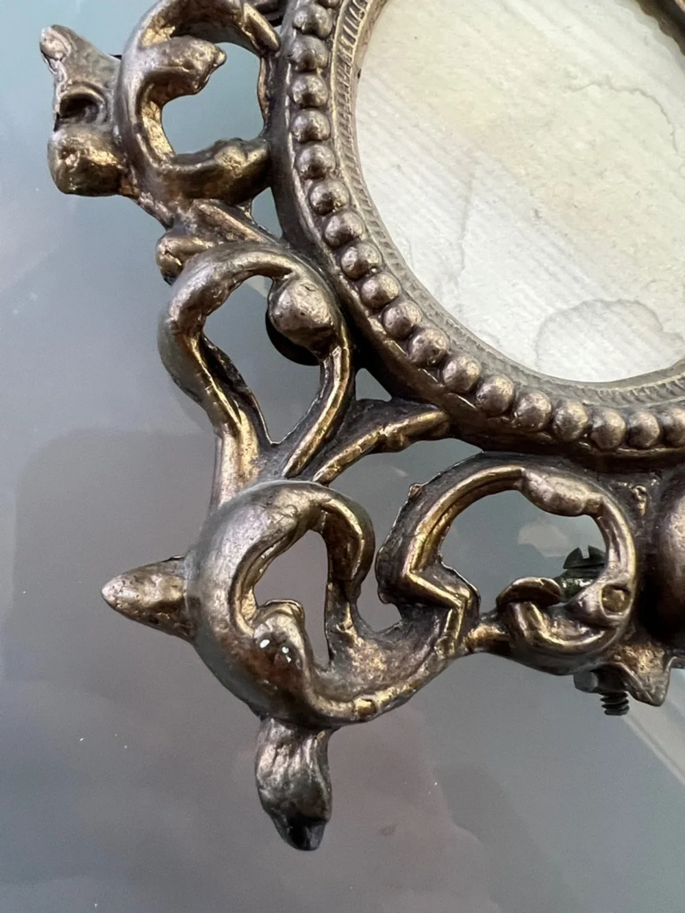 🖼️Ornate Metal Victorian Picture Frame #7249 Heavy Metal Scrollwork Kickstand